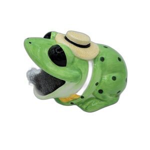 Big Mouth Frog Ceramic VTG 1970s Sponge Brillo Scrubber Holder Dish Open Mouth